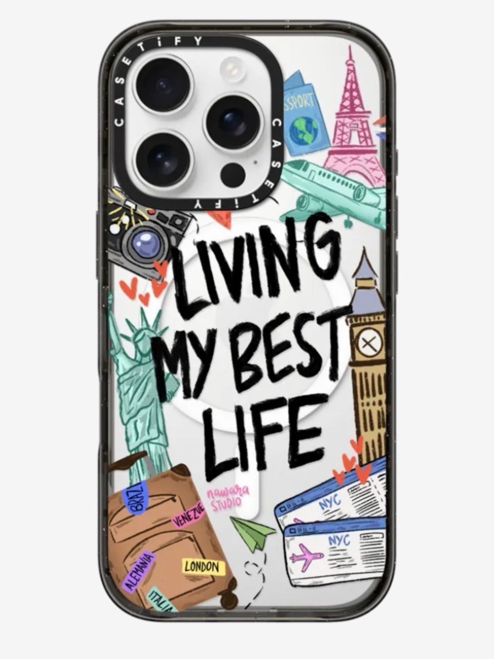 Casetify Clear Travel Graphic iPhone 13 Pro Case